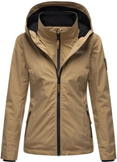 dames tussenjas Erdbeere met dubbele kraag & fleecevoering Grijs