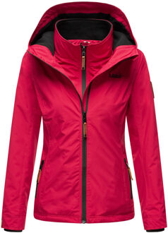 dames tussenjas Erdbeere met dubbele kraag & fleecevoering Rood - XS