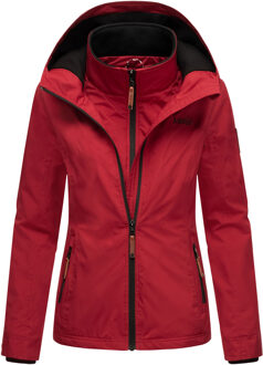 dames tussenjas Erdbeere met dubbele kraag & fleecevoering Rood