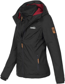 dames tussenjas Erdbeere met dubbele kraag & fleecevoering Zwart - 2XL