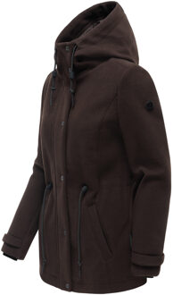 dames tussenjas Lächelstern met capuchon in wollook Bruin