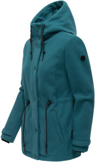 dames tussenjas Lächelstern met capuchon in wollook Groen - XL