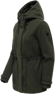 dames tussenjas Lächelstern met capuchon in wollook Groen - XL