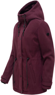 dames tussenjas Lächelstern met capuchon in wollook Rood - S