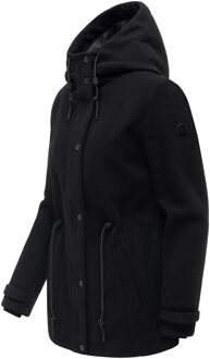 dames tussenjas Lächelstern met capuchon in wollook Zwart - XL