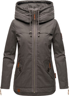 Dames Tussenjas Wekoo – Lichte Katoenen Jas met Capuchon Grijs - S