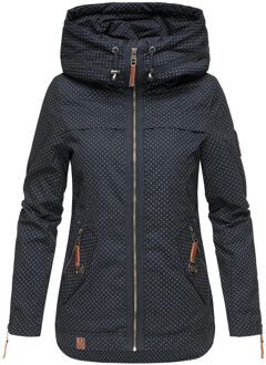 Dames Tussenjas Wekoo – Lichte Katoenen Jas met Capuchon - maat Blauw