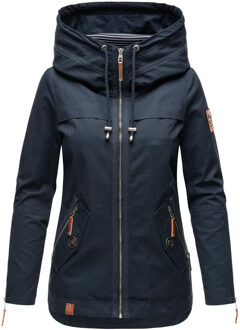 Dames Tussenjas Wekoo – Lichte Katoenen Jas met Capuchon - maat M Blauw