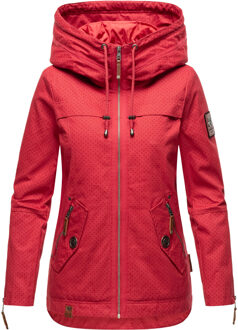 Dames Tussenjas Wekoo – Lichte Katoenen Jas met Capuchon Rood - S