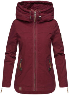 Dames Tussenjas Wekoo – Lichte Katoenen Jas met Capuchon Rood - XS