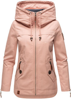 Dames Tussenjas Wekoo – Lichte Katoenen Jas met Capuchon Roze - S