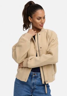 dames tussenjas Zunaa in bomber-/college-stijl Beige - L