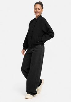 dames tussenjas Zunaa in bomber-/college-stijl Zwart - 2XL
