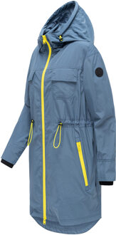 dames tussenmantel Trüffelbonbon met capuchon Blauw