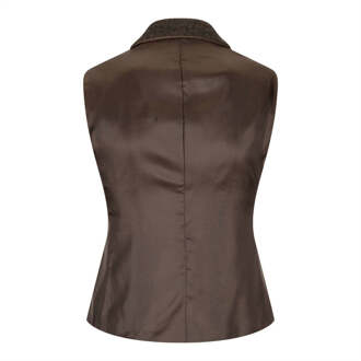 Dames Tweed jaren 1920 visgraat bruin vest - maat EU 42 / UK 14
