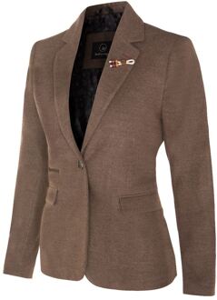 Dames Tweed jaren 1920 visgraat lichtbruine blazer