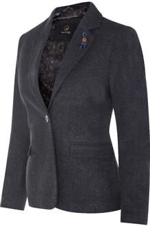 Dames Tweed jaren 1920 visgraat marineblauwe blazer Navy - EU 38 / UK 10
