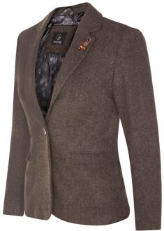 Dames Tweed jaren 1920 visgraatbruine blazer - EU 38 / UK 10