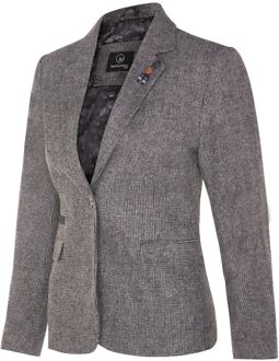 Dames Tweed jaren 1920 visgraatgrijze blazer Grijs - EU 48 / UK 20