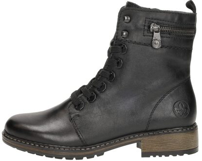 dames veterboot - Zwart - Maat 39