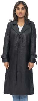 Dames volledige lengte trenchcoat-Alhambra Zwart - EU 48 / UK 20