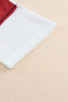 Dames Waffle Gebreide Blouse Xl Wit