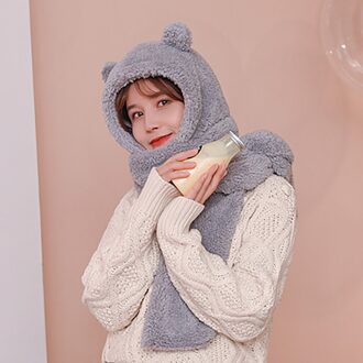 Dames Warme Lange Sjaal Kat Oor Sjaals Casual Sjaals Dubbele Plaid Grote Dames Herfst En Winter Warme Lange Sjaal Kleurrijke Grijs