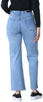 Dames Wide Leg High Waisted Jeans in Lichtblauw