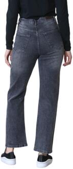 Dames Wide Leg High Waisted Jeans in Zwart - maat
