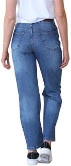 dames wijde pijpen high waisted distressed jeans in middenblauw - EU 48 Normaal / UK 20 Normaal