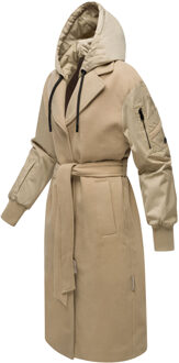 dames wikkeljas met ceintuur & afneembare capuchon – Tjadee Beige - 3XL