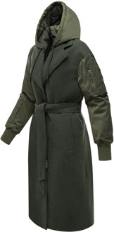 dames wikkeljas met ceintuur & afneembare capuchon – Tjadee Groen - 2XL