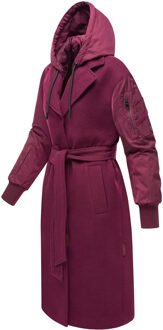 dames wikkeljas met ceintuur & afneembare capuchon – Tjadee Wijnrood - 3XL