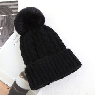 Dames Winter Afneembare Vrouwelijke Beanie Hoed Dikke Warme Winter Hoed Voor Vrouwen Gebreide Beanie Hoed Pompon Beanie Mutsen 2