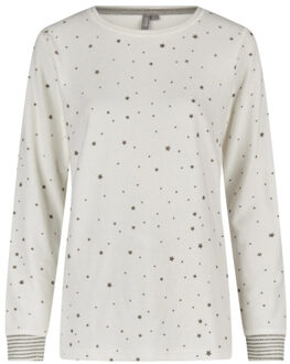 Dames winter pyjama set lang badstof sterren wit Veelkleurig - XXL