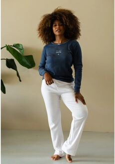 Dames winter pyjama set lang interlock blauw Veelkleurig - XL