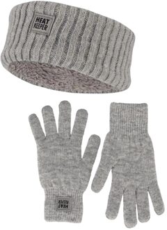 Dames Winter Set - Hoofband + Handschoenen - Grey Grijs - One Size