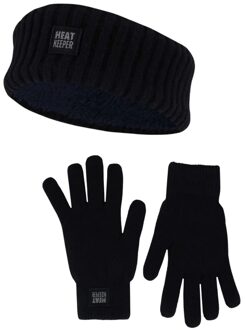 Dames Winter Set - Hoofband + Handschoenen - Navy - One Size