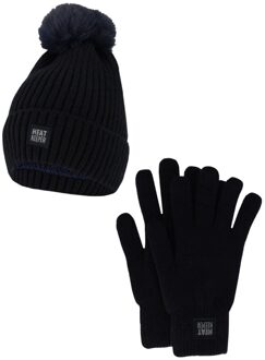 Dames Winter Set - Muts + Handschoenen - Navy - One Size