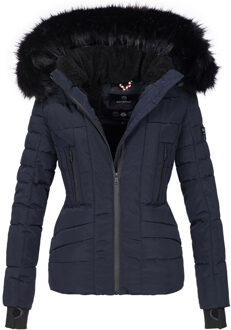 Dames Winterjas Adele – Warm, Met Teddyvoering & Afneembare Bontkraag Blauw