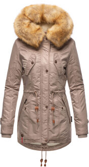 Dames Winterjas B399 – Warm, Waterafstotend & Met Afneembare Bontkraag Grijs