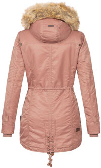 Dames Winterjas B399 – Warm, Waterafstotend & Met Afneembare Bontkraag Roest - XS