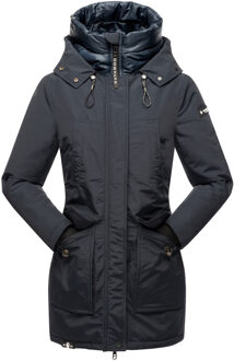 dames winterjas Blizzardstorm – Lang, Warm & Functioneel Blauw - XS