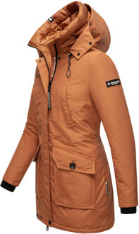 dames winterjas Blizzardstorm – Lang, Warm & Functioneel Bruin