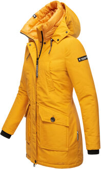 dames winterjas Blizzardstorm – Lang, Warm & Functioneel Geel