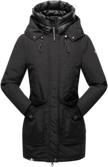 dames winterjas Blizzardstorm – Lang, Warm & Functioneel Zwart - S
