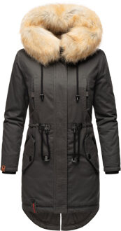 Dames Winterjas Bombi – Premium Collectie met Afneembare Bontkraag Grijs - XS