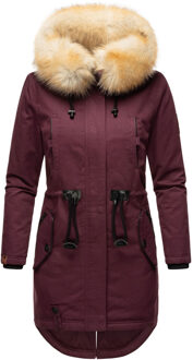 Dames Winterjas Bombi – Premium Collectie met Afneembare Bontkraag Rood