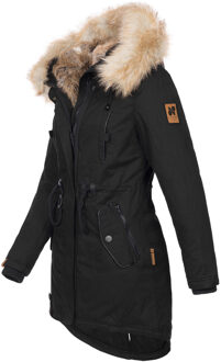 Dames Winterjas Bombi – Premium Collectie met Afneembare Bontkraag Zwart - XS