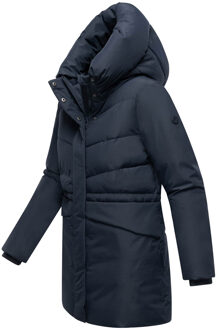 dames winterjas Delilah met fleecevoering & verstelbare taille Blauw - 2XL